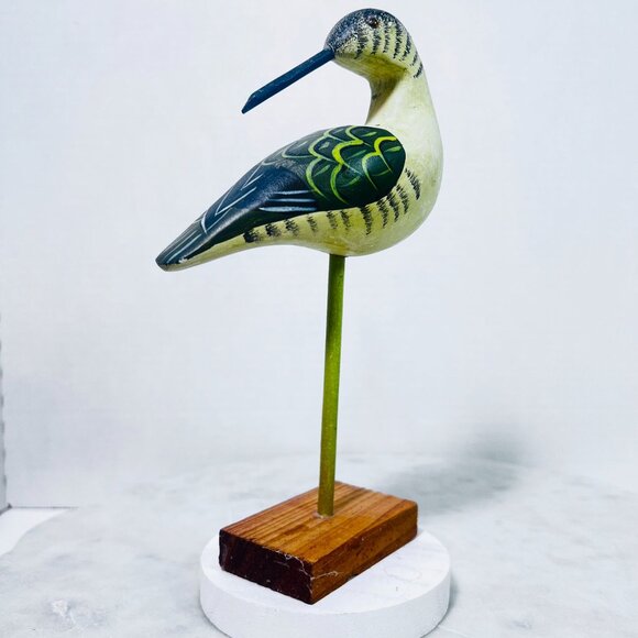 Vtg Carved Wood SeaBird Shore bird Sandpiper Beach Cabin Nautical CoastalCore - Picture 3 of 6